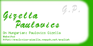 gizella paulovics business card